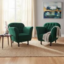 Kit 2 Poltronas Decorativa Dália Bouclé Verde Kit 2 Poltronas Decorativa Dália Bouclé Verde