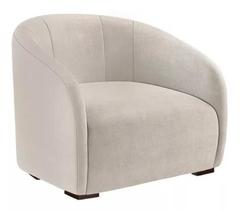 Kit 2 Poltronas Decorativa Estofada Recepção Julia Suede Bege - LM DECOR