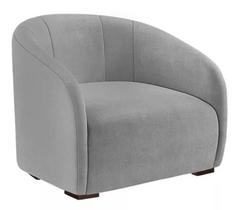 Kit 2 Poltronas Decorativa Estofada Recepção Julia Suede Cinza - LM DECOR Kit 2 Poltronas Decorativa Estofada Recepção Julia Suede Cinza - LM DECOR