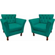 Kit 2 Poltronas Decorativa Estofada Sala Escritório Salão