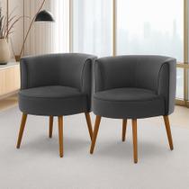 Kit 2 Poltronas Decorativa Isa Escritório Sala Estar Recepção