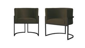 Kit 2 Poltronas Decorativa Luana Suede Marrom Base Preta Ms Decor Kit 2 Poltronas Decorativa Luana Suede Marrom Base Preta Ms Decor
