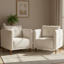 Kit 2 Poltronas Decorativa Luxo Para Sala Consultório Escritório Recepção Aviv Tecido Luxo Linho Premium Easy Clean Kit 2 Poltronas Decorativa Luxo Para Sala Consultório Escritório Recepção Aviv Tecido Luxo Linho Premium Easy Clean