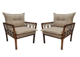 Kit 2 poltronas decorativa luxo safira dora bela