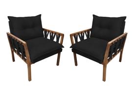 Kit 2 poltronas decorativa luxo safira dora bela