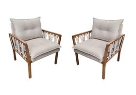 Kit 2 poltronas decorativa luxo safira dora bela Kit 2 poltronas decorativa luxo safira dora bela