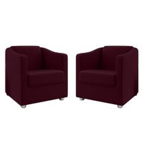 Kit 2 Poltronas Decorativa Mariana Suede Marsala Dal Poz Estofados