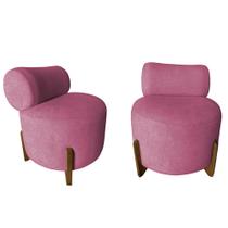 Kit 2 Poltronas Decorativa Mônaco Suede Rosa Kit 2 Poltronas Decorativa Mônaco Suede Rosa