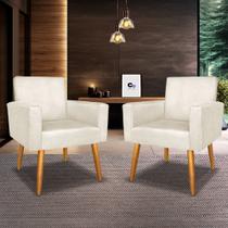 Kit 2 Poltronas Decorativa Nina Bege Sala de Estar Recepção Kit 2 Poltronas Decorativa Nina Bege Sala de Estar Recepção