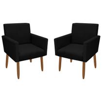 Kit 2 Poltronas Decorativa Nina Pés Palito Veludo Preto Chamby Móveis Kit 2 Poltronas Decorativa Nina Pés Palito Veludo Preto Chamby Móveis