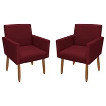 Kit 2 Poltronas Decorativa Nina Pés Palito Veludo Vermelho Chamby Móveis Kit 2 Poltronas Decorativa Nina Pés Palito Veludo Vermelho Chamby Móveis