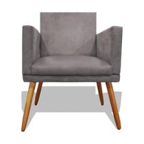 Kit 2 Poltronas Decorativa Nina Recepção Sala de Estar Suede Pés Palitos Prata Ec Móveis Kit 2 Poltronas Decorativa Nina Recepção Sala de Estar Suede Pés Palitos Prata Ec Móveis