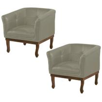 Kit 2 Poltronas Decorativa Noah Couro Fendi - Gran Belo Kit 2 Poltronas Decorativa Noah Couro Fendi - Gran Belo