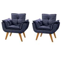 Kit 2 Poltronas Decorativa Opala Suede