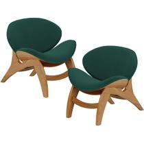 Kit 2 Poltronas Decorativa Orgânica Sala Living Kadosh L02 Bouclê Verde - Lyam Decor Kit 2 Poltronas Decorativa Orgânica Sala Living Kadosh L02 Bouclê Verde - Lyam Decor