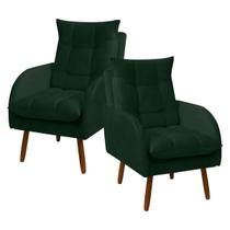 Kit 2 Poltronas Decorativa para Sala de Estar e Recepção Vanessa Veludo - SOFA STORE
