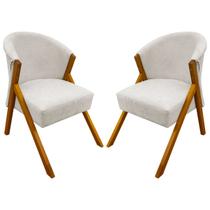 Kit 2 Poltronas Decorativa Para Sala You Bouclé Premium Bege Braça Amadeirada Kit 2 Poltronas Decorativa Para Sala You Bouclé Premium Bege Braça Amadeirada