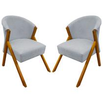Kit 2 Poltronas Decorativa Para Sala You Bouclé Premium Cinza Braça Amadeirada Kit 2 Poltronas Decorativa Para Sala You Bouclé Premium Cinza Braça Amadeirada