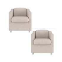 Kit 2 Poltronas Decorativa Reforçada Recepção Clinica Salão Suede