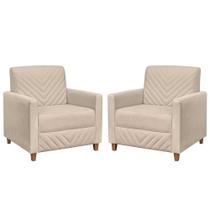 Kit 2 Poltronas Decorativa Sala de Estar Quarto Escritório Estofada Sina