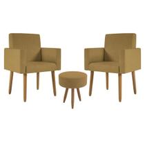 Kit 2 Poltronas Decorativa Sala Nina Com Puff Balaqui Decor Kit 2 Poltronas Decorativa Sala Nina Com Puff Balaqui Decor