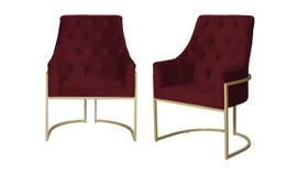 Kit 2 Poltronas Decorativa Vick Suede Marsala Base Dourada Ms Decor Kit 2 Poltronas Decorativa Vick Suede Marsala Base Dourada Ms Decor
