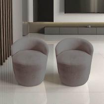 Kit 2 Poltronas Decorativa Yara Orgânica Bouclé Capuccino Kit 2 Poltronas Decorativa Yara Orgânica Bouclé Capuccino