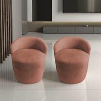 Kit 2 Poltronas Decorativa Yara Orgânica Bouclé Terracota Kit 2 Poltronas Decorativa Yara Orgânica Bouclé Terracota