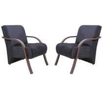 Kit 2 Poltronas Decorativas 1 Lugar Santa Rita Grafite Kit 2 Poltronas Decorativas 1 Lugar Santa Rita Grafite