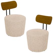 Kit 2 Poltronas Decorativas Addams Linho Cru G45 - Gran Belo Kit 2 Poltronas Decorativas Addams Linho Cru G45 - Gran Belo