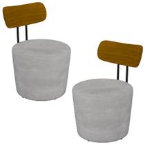 Kit 2 Poltronas Decorativas Addams Veludo Cinza G45 - Gran Belo Kit 2 Poltronas Decorativas Addams Veludo Cinza G45 - Gran Belo