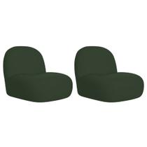 Kit 2 Poltronas Decorativas Amsterdã Linho Verde - Amarena Móveis