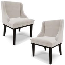 Kit 2 Poltronas Decorativas Base Fixa de Madeira Firenze Veludo Cinza/Preto G19 - Gran Belo Kit 2 Poltronas Decorativas Base Fixa de Madeira Firenze Veludo Cinza/Preto G19 - Gran Belo