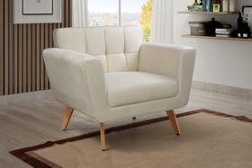 Kit 2 Poltronas Decorativas Bruna Sala de Estar Quarto Recepção Bege Claro Kit 2 Poltronas Decorativas Bruna Sala de Estar Quarto Recepção Bege Claro