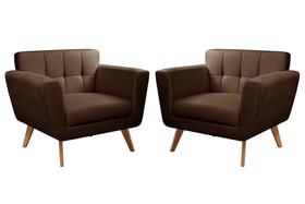 Kit 2 Poltronas Decorativas Bruna Sala de Estar Quarto Recepção