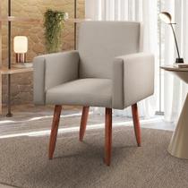 KIT 2 Poltronas Decorativas - Cadeira Nina Linho Bege - Star Confort