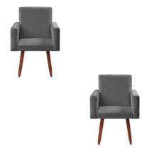 KIT 2 Poltronas Decorativas - Cadeiras Nina Veludo Chocolate - Star Confort KIT 2 Poltronas Decorativas - Cadeiras Nina Veludo Chocolate - Star Confort