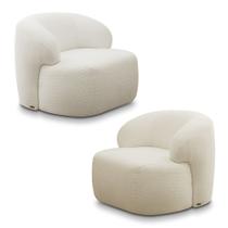 Kit 2 Poltronas Decorativas Charlote Sala de Estar Base Fixa Bouclê Off White G88 - Gran Belo Kit 2 Poltronas Decorativas Charlote Sala de Estar Base Fixa Bouclê Off White G88 - Gran Belo