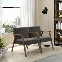 Kit 2 Poltronas Decorativas Madeira Maciça Assento com Persintas Elásticas Ravena Kit 2 Poltronas Decorativas Madeira Maciça Assento com Persintas Elásticas Ravena