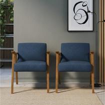 Kit 2 Poltronas Decorativas Madeira Maciça Jequitibá Assento com Persintas Elásticas Ravena Kit 2 Poltronas Decorativas Madeira Maciça Jequitibá Assento com Persintas Elásticas Ravena