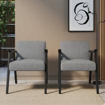 Kit 2 Poltronas Decorativas Madeira Maciça Jequitibá Assento com Persintas Elásticas Ravena Kit 2 Poltronas Decorativas Madeira Maciça Jequitibá Assento com Persintas Elásticas Ravena