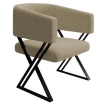 Kit 2 Poltronas Decorativas Mirela Pes Metal Boucle VConcept