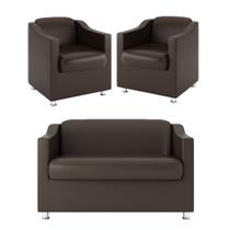 Kit + 2 Poltronas Decorativas + Namoradeira 2 Lugares