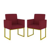 Kit 2 Poltronas Decorativas Nina Suede Marsala Balaqui Decor Kit 2 Poltronas Decorativas Nina Suede Marsala Balaqui Decor
