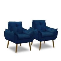 Kit 2 Poltronas Decorativas Opala Recepção Luxo Confortável