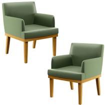 Kit 2 Poltronas Decorativas Para Sala De Estar E Recepção Beatriz W01 Facto Verde Musgo - Lyam Decor Kit 2 Poltronas Decorativas Para Sala De Estar E Recepção Beatriz W01 Facto Verde Musgo - Lyam Decor