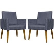 Kit 2 Poltronas Decorativas Para Sala Quarto Recepção Escritório Confortável Luxo Mari Suede