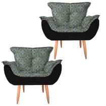 Kit 2 Poltronas Decorativas Perola Suede A4