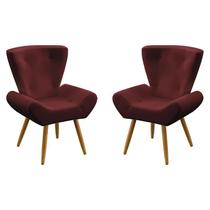 Kit 2 Poltronas Decorativas Polaris Suede Bordô Aradecor
