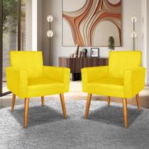 Kit 2 Poltronas Decorativas Recepção Cadeira Reforçada